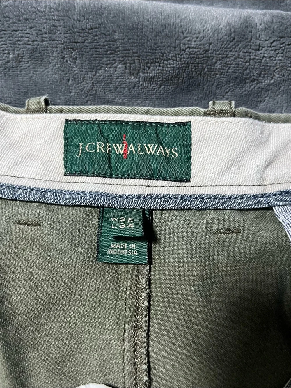 J Crew Oarsman Pants Mens 32x34 Olive Green Chino Classic 770 Straight Always